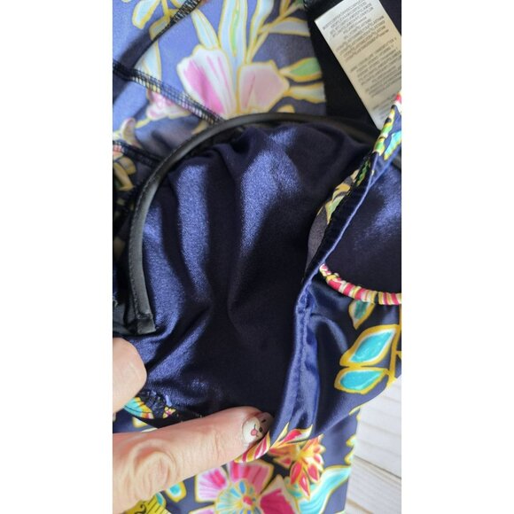 Maxine of Hollywood Swim Top Size Large Blue Floral Tropical Beach NEW Cruise - Picture 11 of 11
